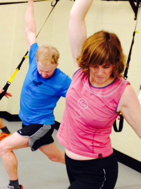 Stretching out after a great TRX Suspension trainer workout