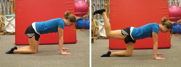 Front plank with hip extension